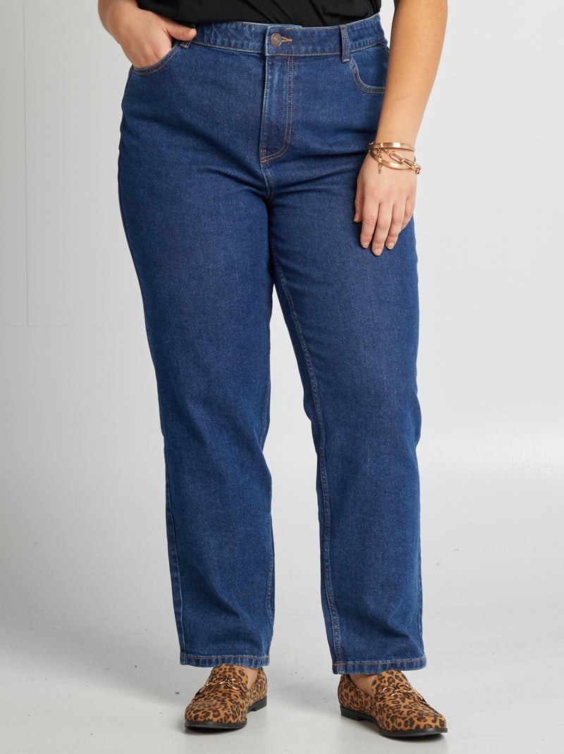 Jeans straight a vita alta BLU - Kiabi