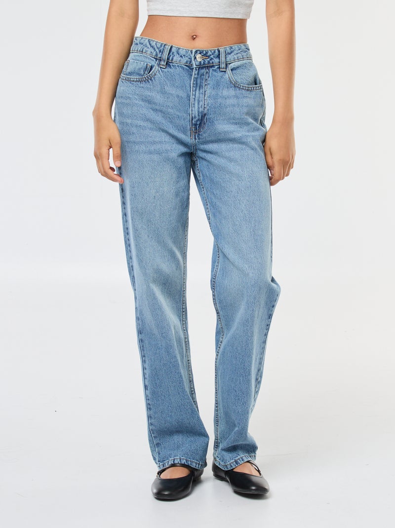 Jeans wide leg a vita alta - BLU - 22.00