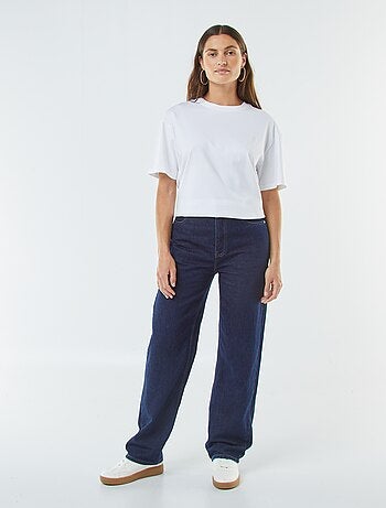 Jeans straight a vita alta