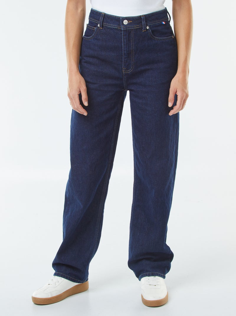 Jeans straight a vita alta Blu - Kiabi