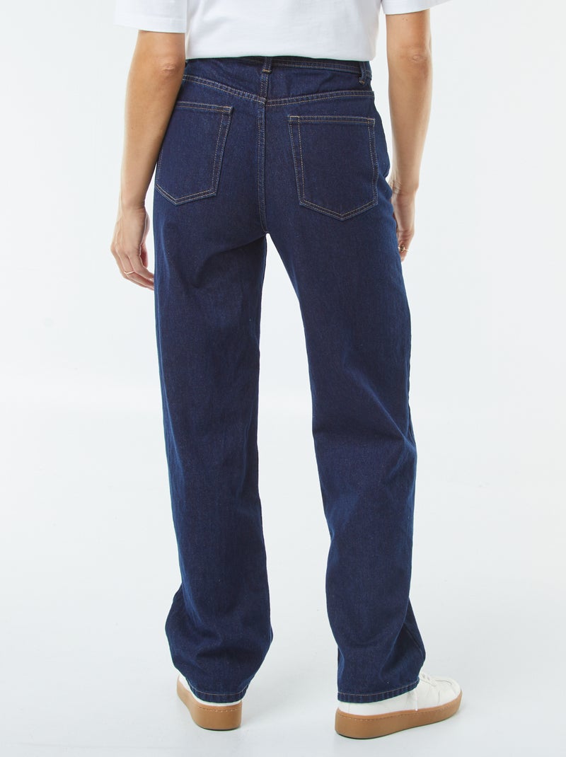 Jeans straight a vita alta Blu - Kiabi