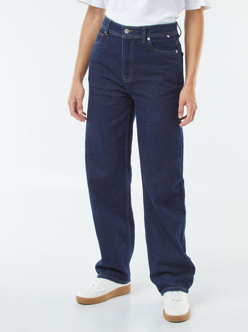 Jeans straight a vita alta Blu - Kiabi