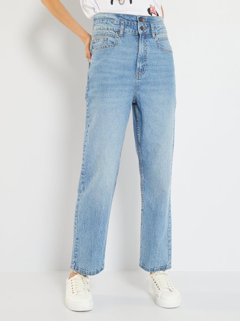 Jeans straight a vita alta BLU - Kiabi
