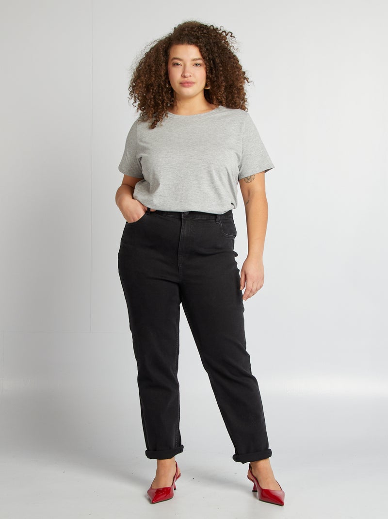 Jeans straight a vita alta NERO - Kiabi