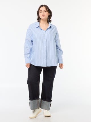 Jeans straight con risvolto