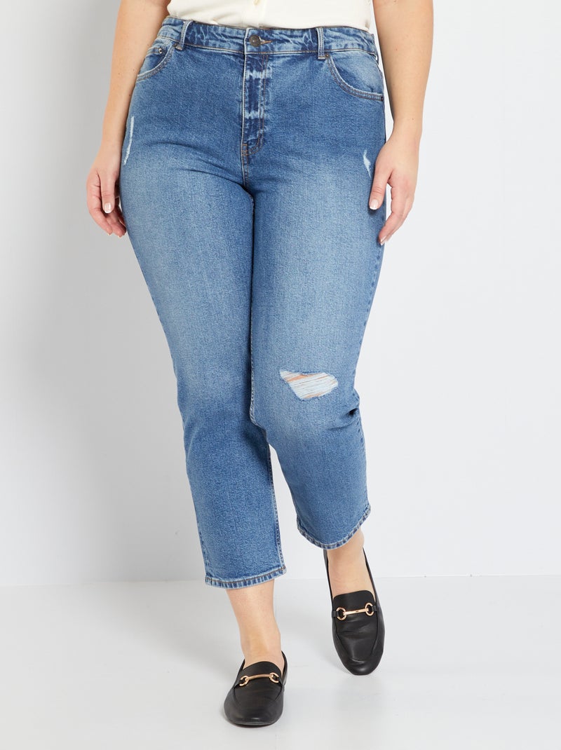 Jeans straight effetto destroyed BLU - Kiabi