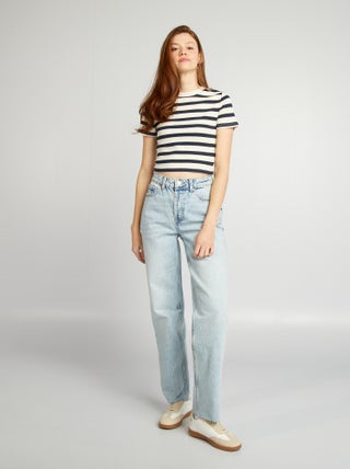 Jeans straight fit délavé