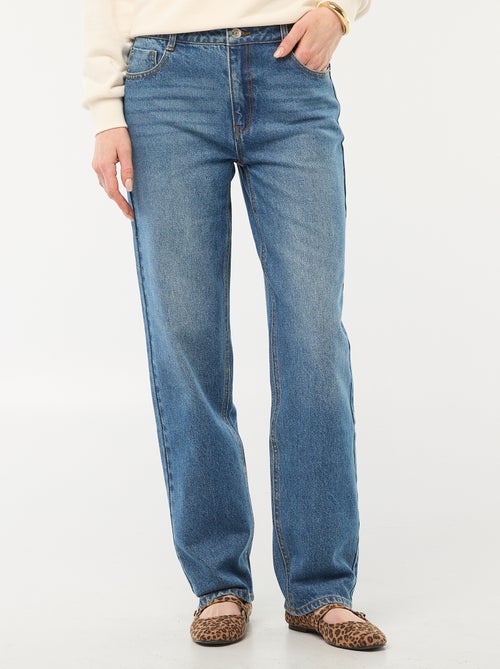 Jeans straight in denim di cotone - Kiabi