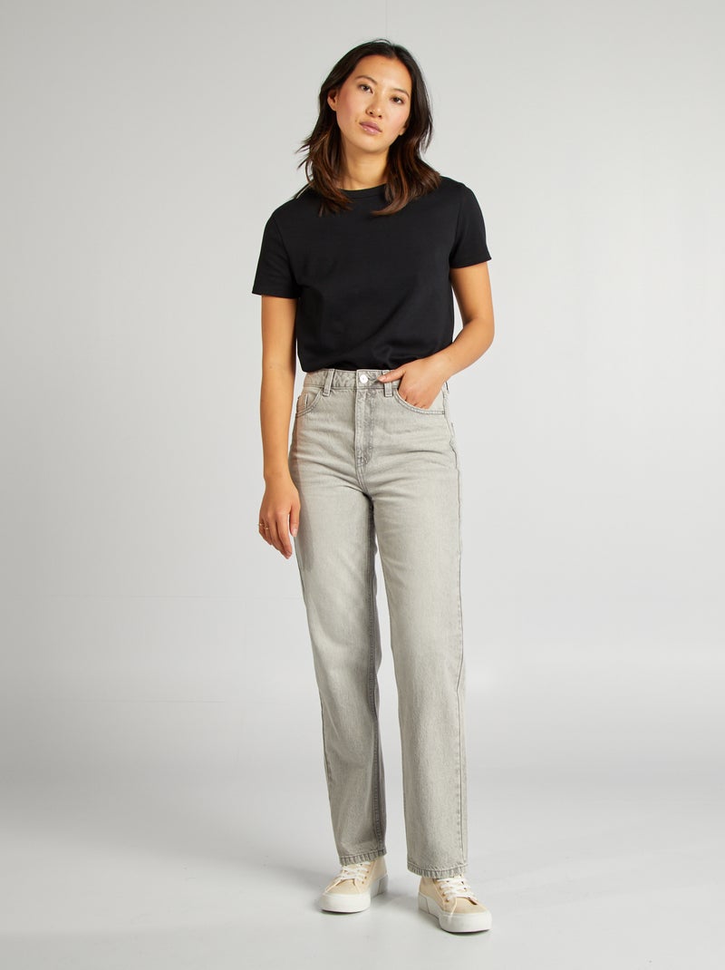 Jeans straight tinta unita GRIGIO - Kiabi