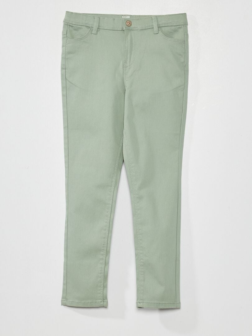 Jeans stretch - Taglio più confortevole verde grigio - Kiabi