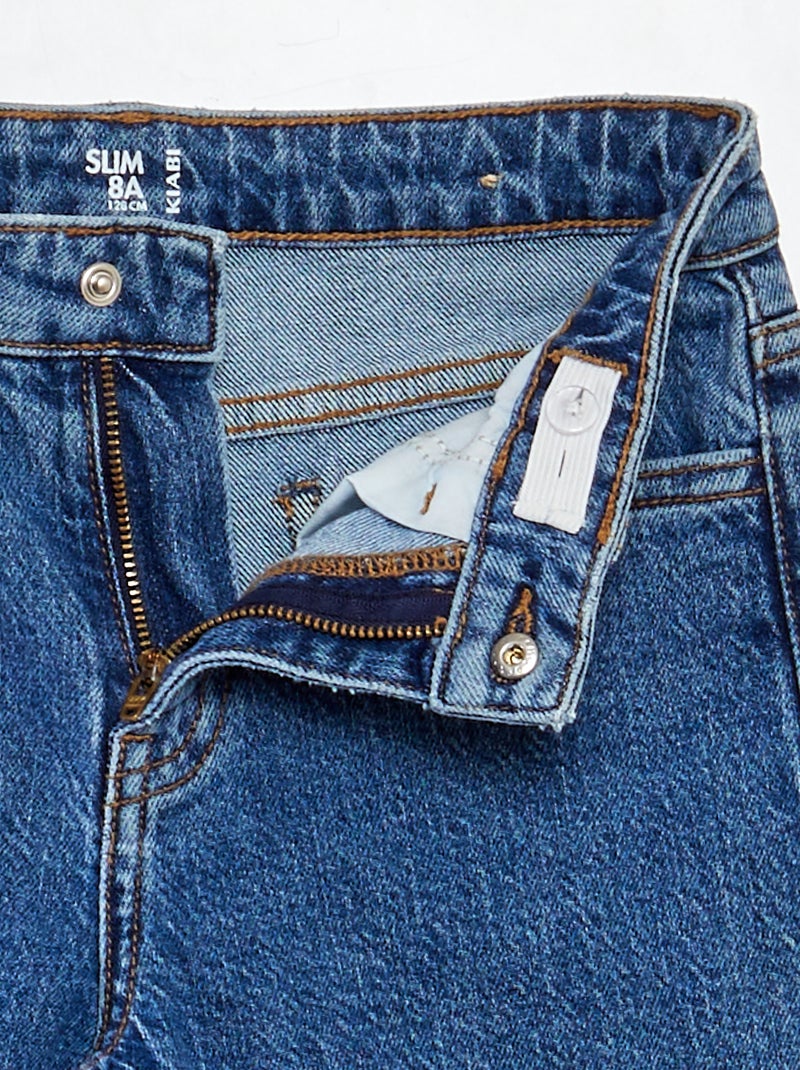 Jeans stretch regolabili in vita BLU - Kiabi