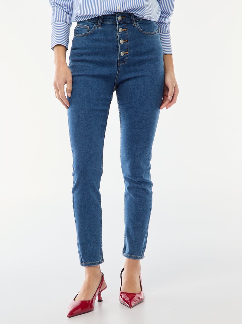 Jeans super skinny a vita altissima - L32 Blu - Kiabi