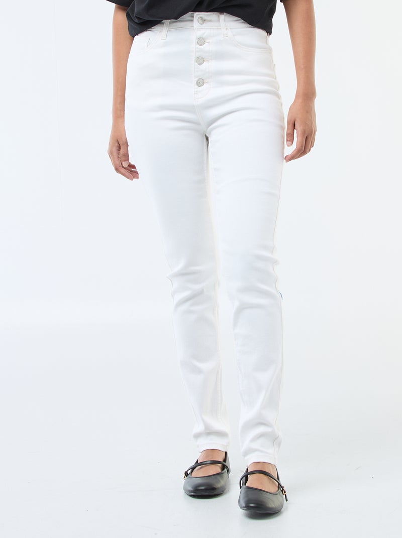 Jeans super skinny a vita altissima - L34 Bianco - Kiabi