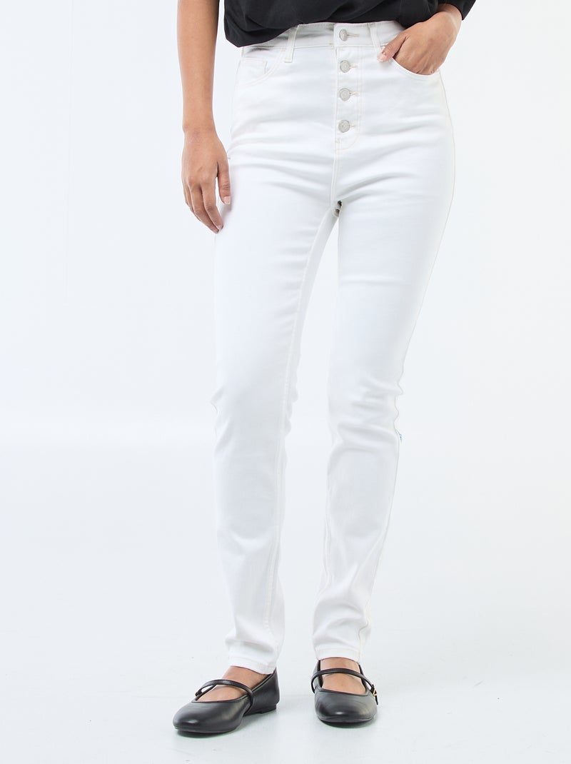 Jeans super skinny a vita molto alta - L32 Bianco - Kiabi