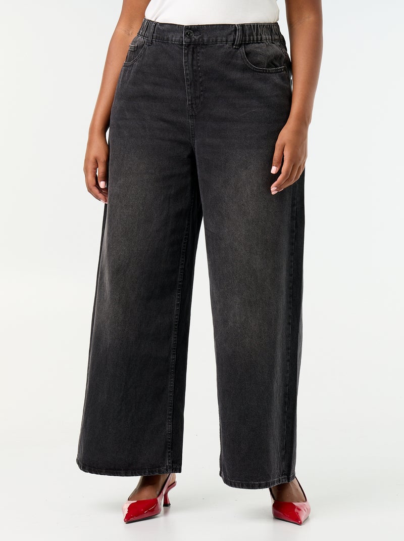 Jeans super wide leg a 5 tasche Nero - Kiabi