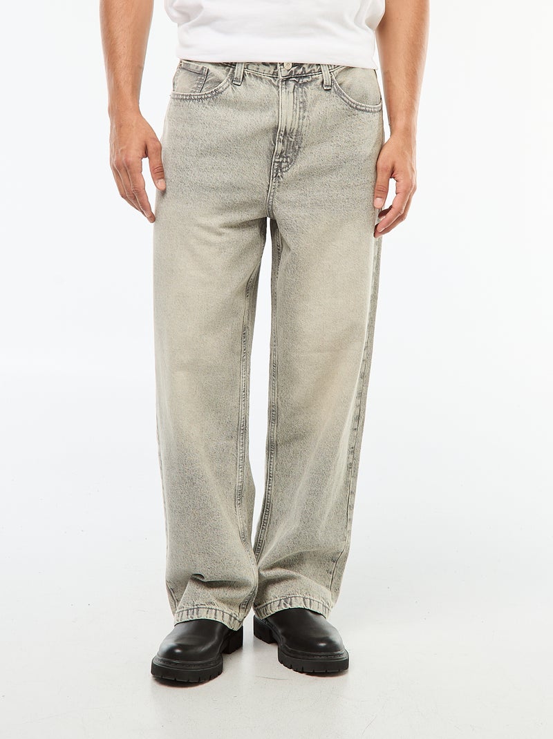 Jeans taglio ampio / wide leg 5 tasche Grigio - Kiabi