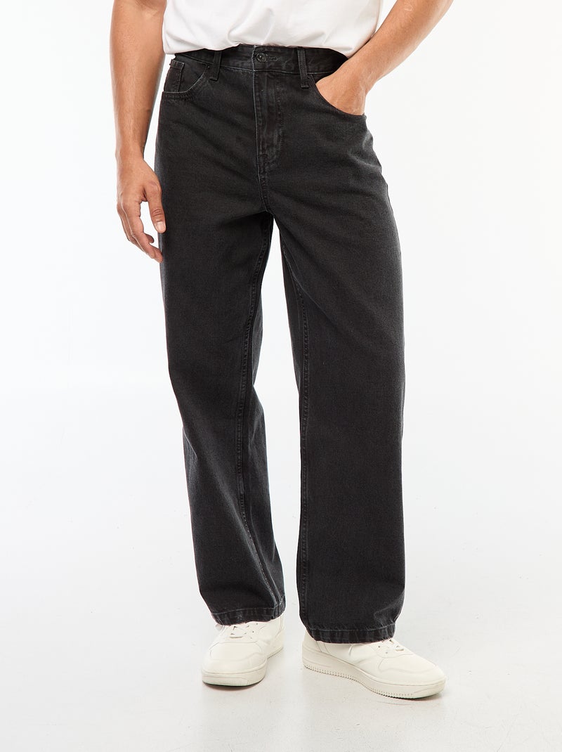 Jeans taglio ampio / wide leg 5 tasche Grigio - Kiabi