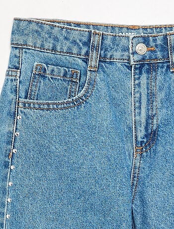 Jeans taglio barrel con borchie fantasiose