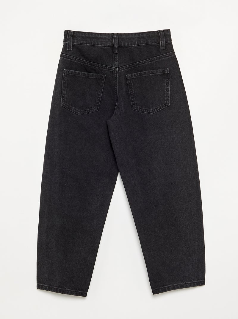 Jeans taglio barrel con borchie fantasiose Nero - Kiabi