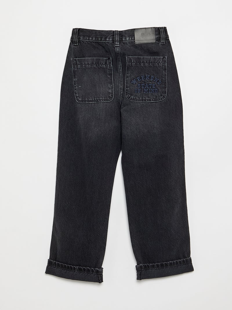 Jeans taglio dritto a 5 tasche Nero - Kiabi