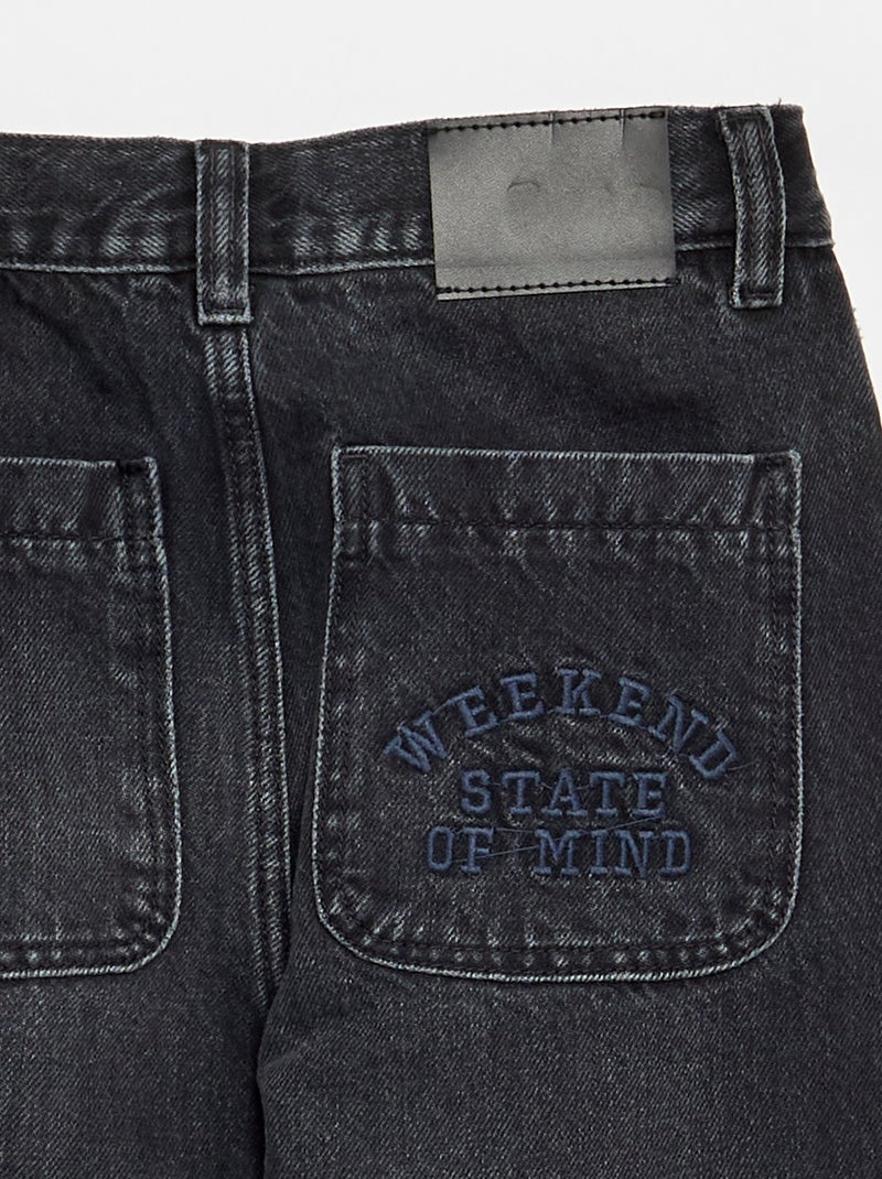 Jeans taglio dritto a 5 tasche Nero - Kiabi