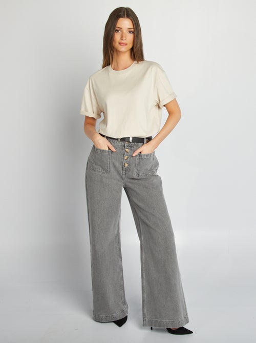 Jeans taglio largo a vita alta - Kiabi