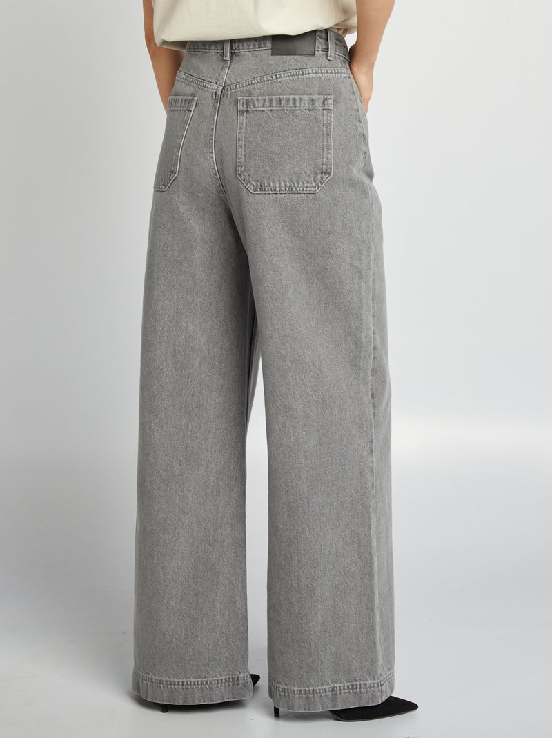 Jeans taglio largo a vita alta GRIGIO - Kiabi