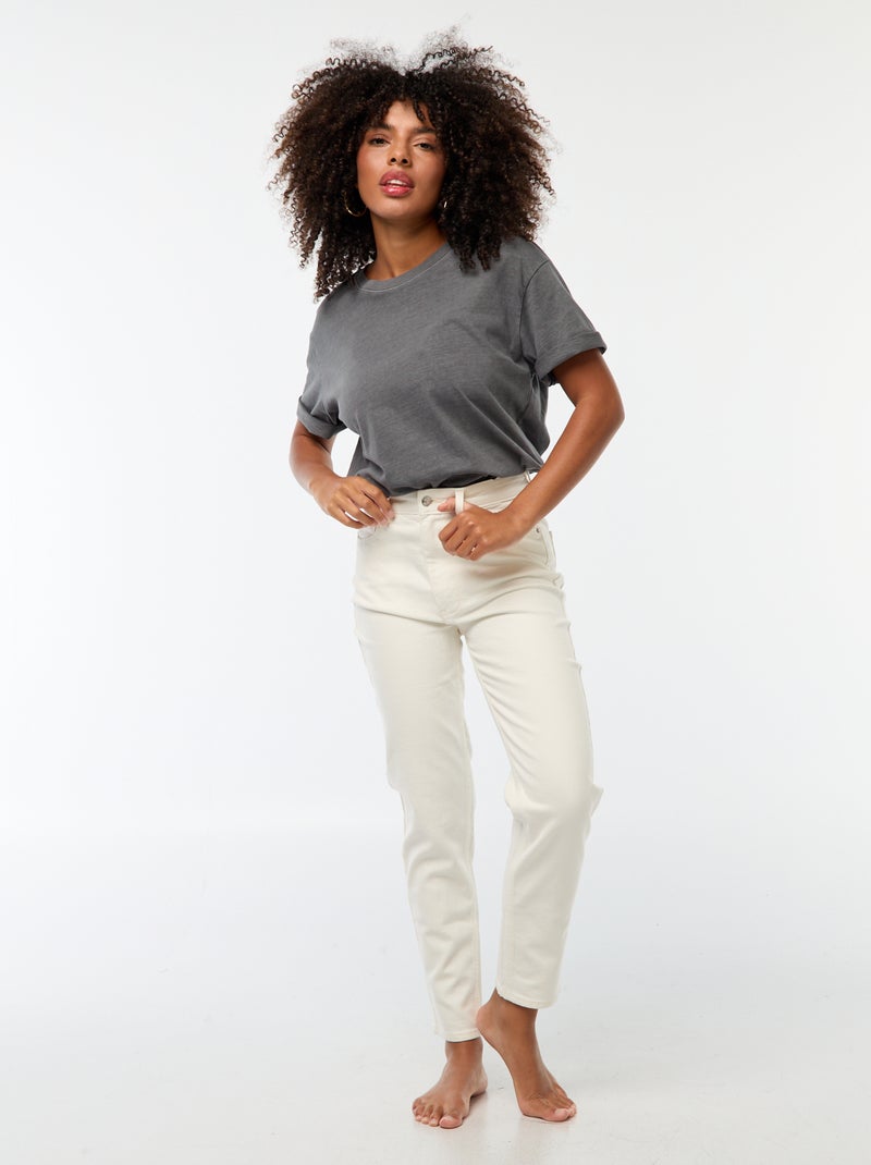 Jeans taglio mom - L28 Bianco - Kiabi