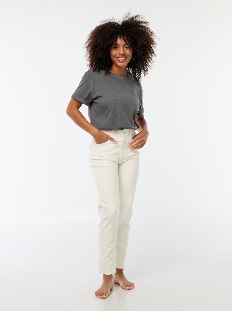 Jeans taglio mom - L30 Bianco - Kiabi