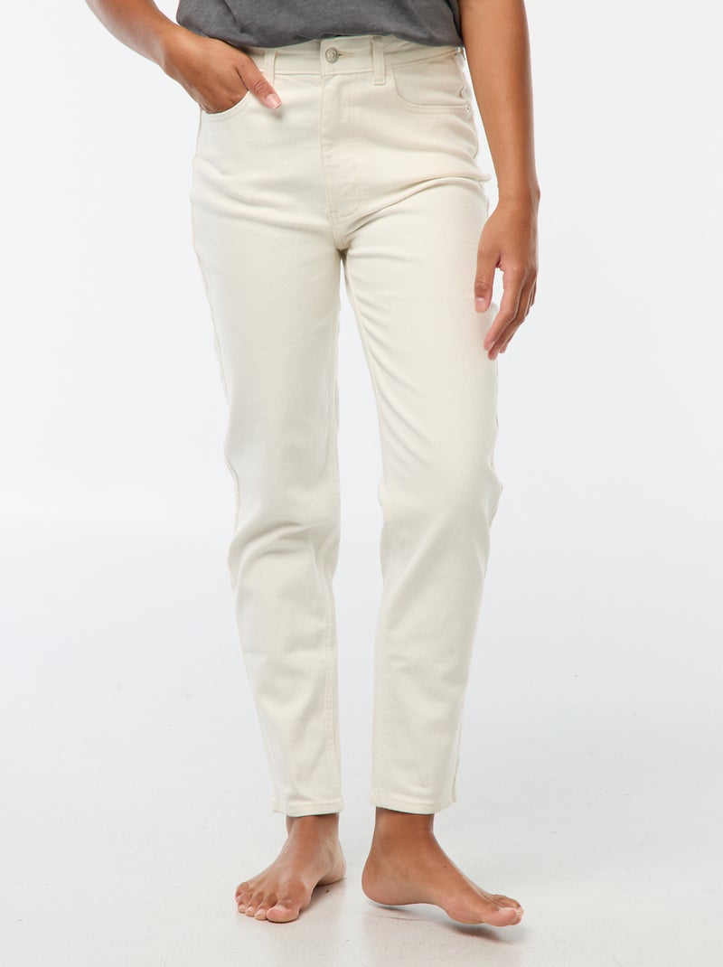 Jeans taglio mom - L30 Bianco - Kiabi