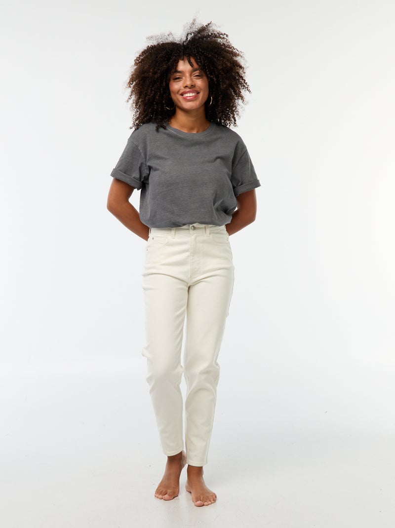 Jeans taglio mom - L32 Bianco - Kiabi