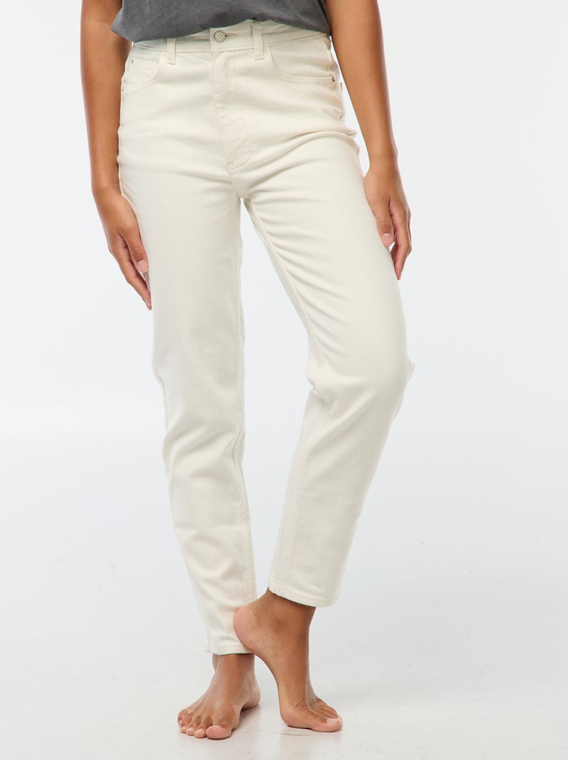 Jeans taglio mom - L32 Bianco - Kiabi