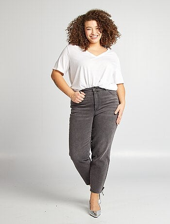 Jeans taglio mom fit a vita alta