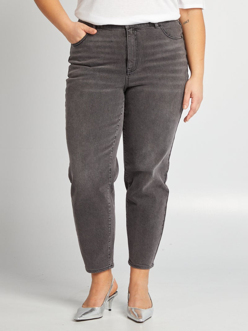 Jeans taglio mom fit a vita alta GRIGIO - Kiabi