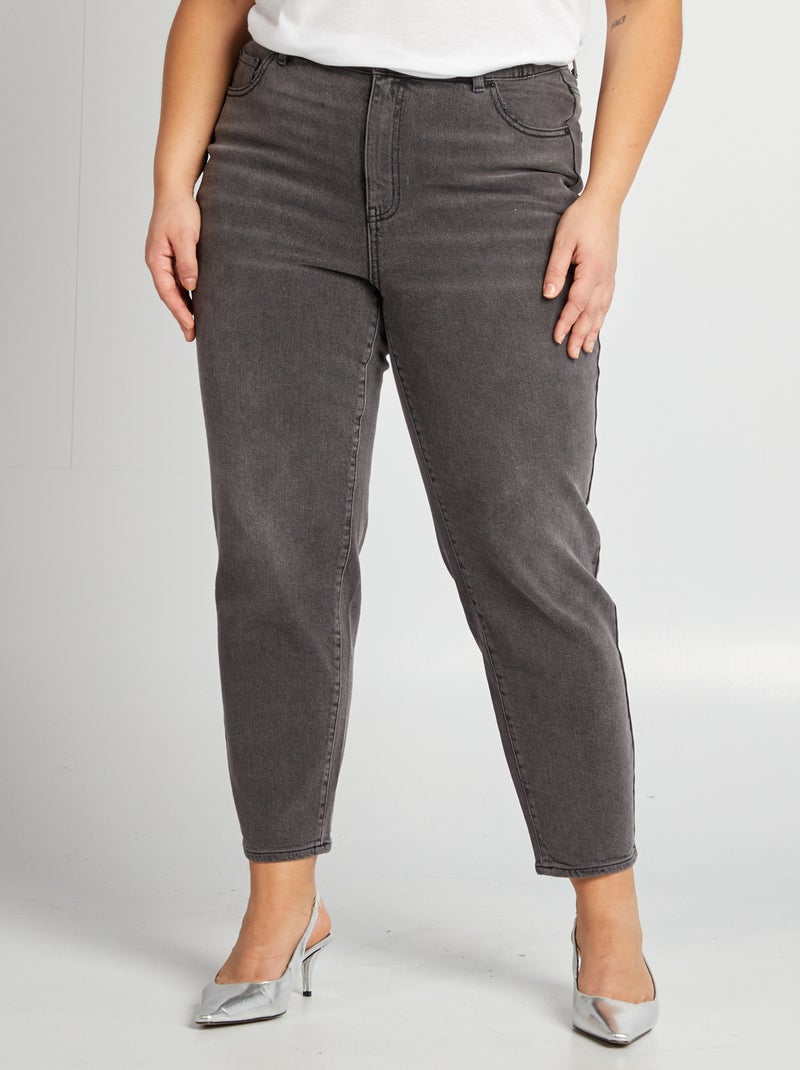 Jeans taglio mom fit a vita alta GRIGIO - Kiabi