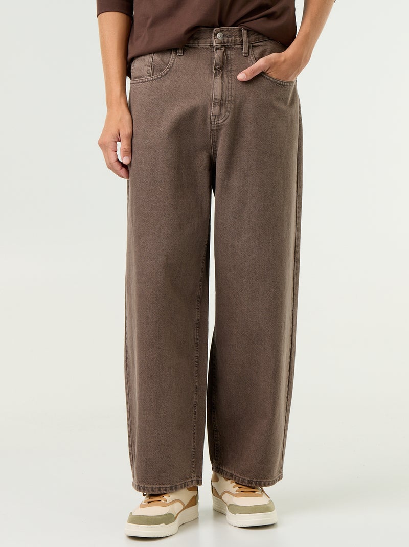 Jeans taglio super baggy Marrone - Kiabi