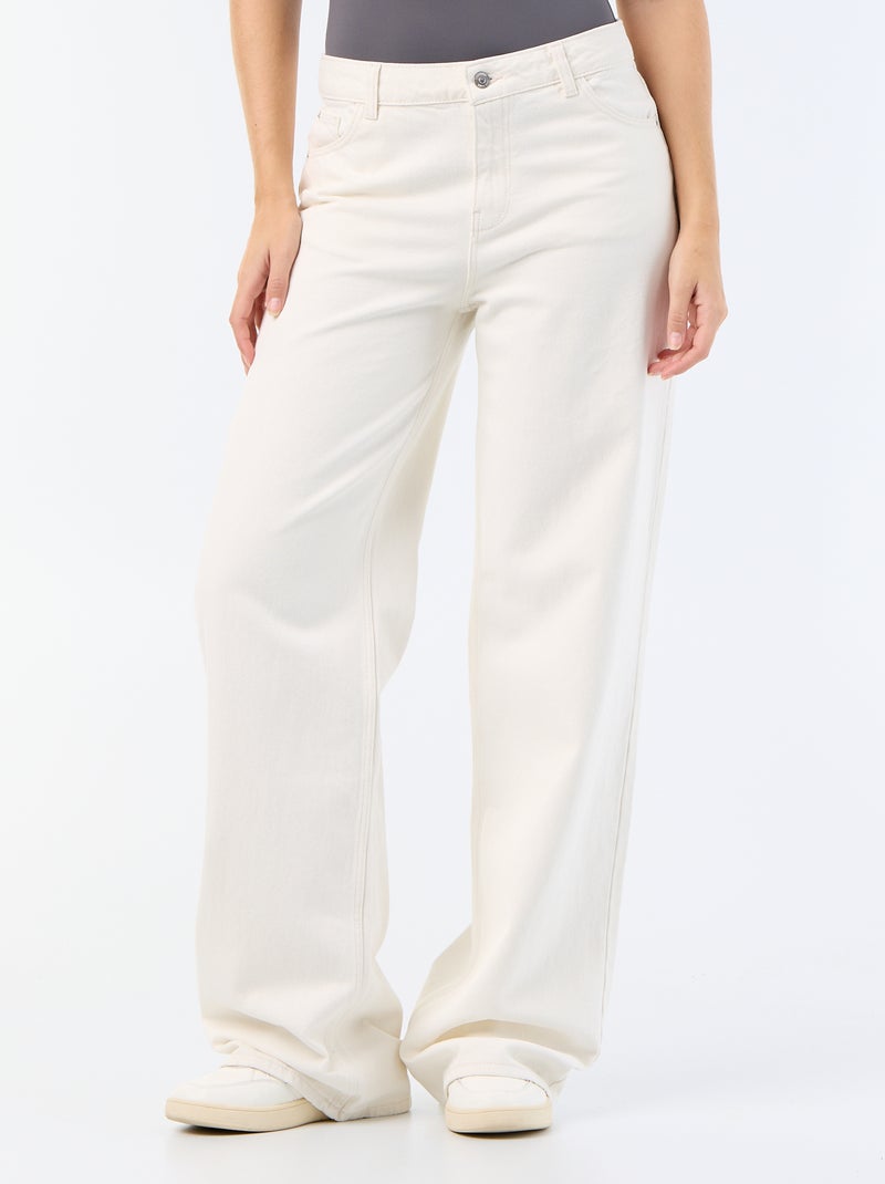Jeans wide leg - L34 Bianco - Kiabi