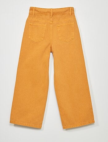 NAME IT Jeans Larghi In Cotone Per Bambina – Vita Bassa Con Tasche Cargo E Cintura Regolabile, Medium Blue Denim