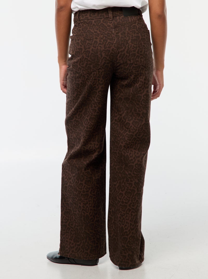 Jeans wide leg a vita alta Beige - Kiabi