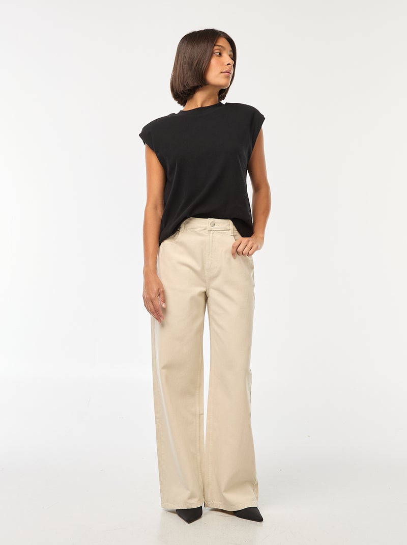 Jeans wide leg a vita alta Bianco - Kiabi