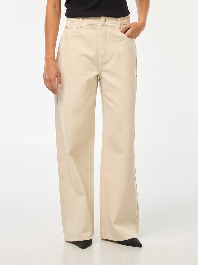 Jeans wide leg a vita alta Bianco - Kiabi