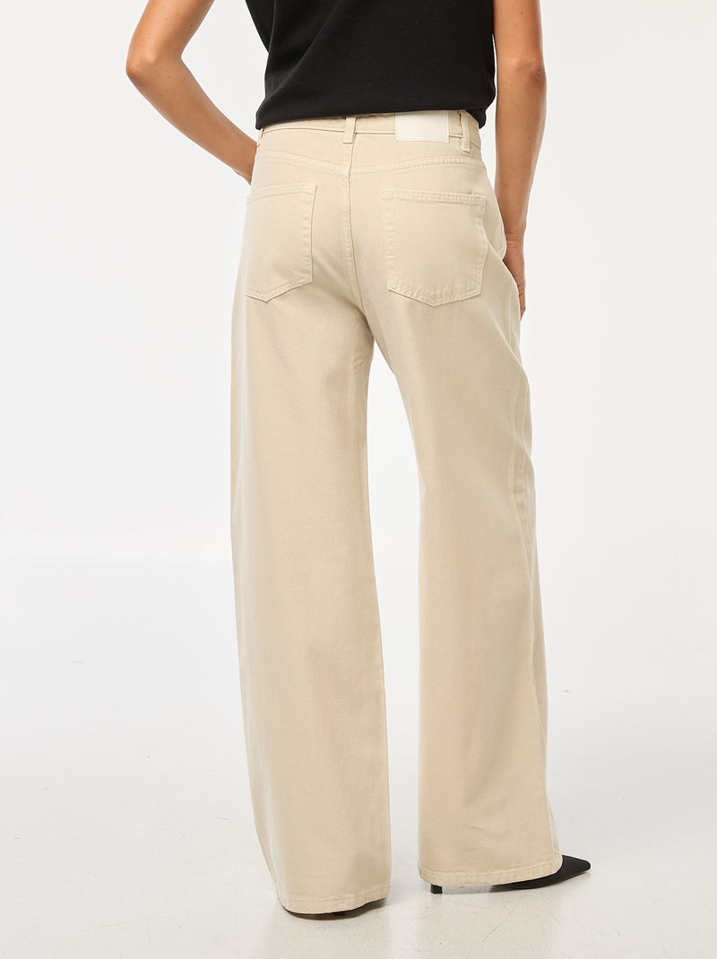 Jeans wide leg a vita alta Bianco - Kiabi