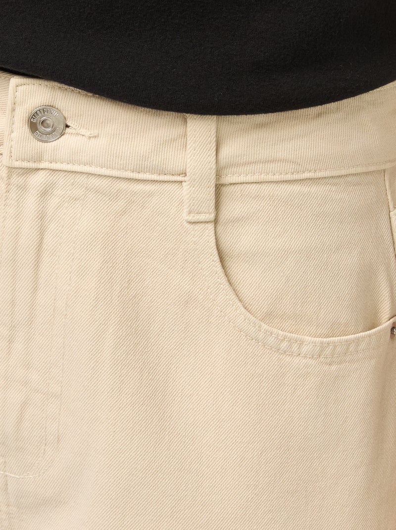 Jeans wide leg a vita alta Bianco - Kiabi