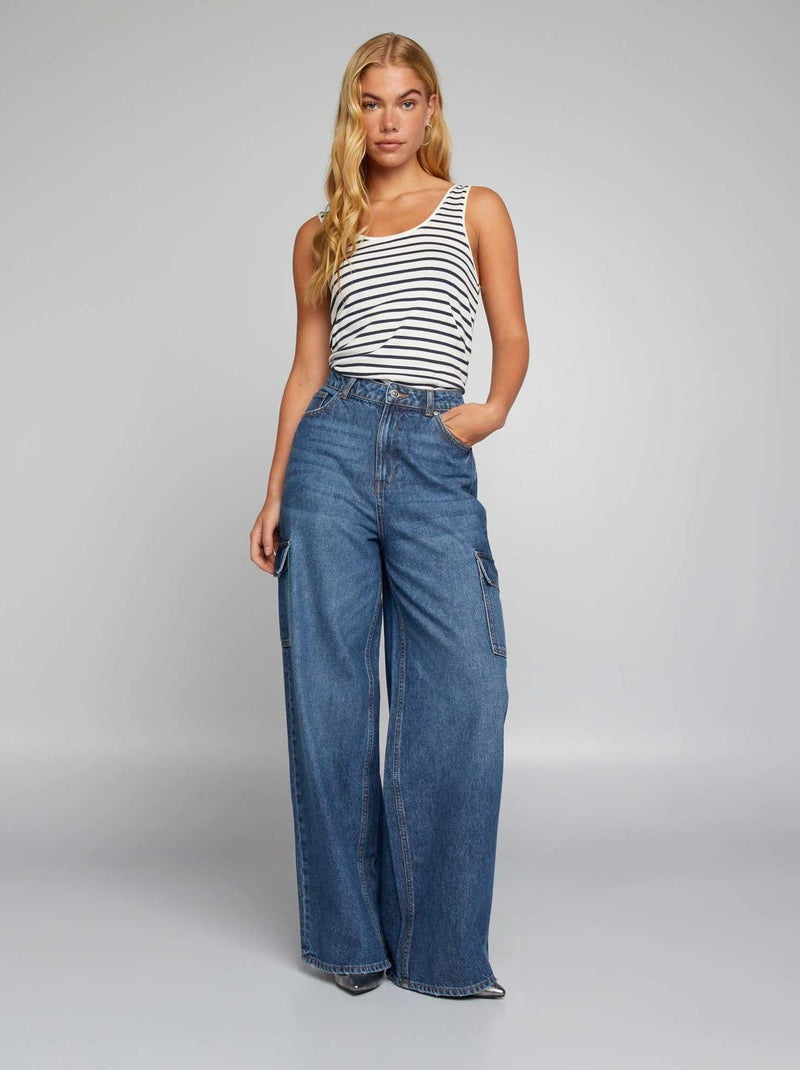 Jeans wide leg a vita alta BLU - Kiabi