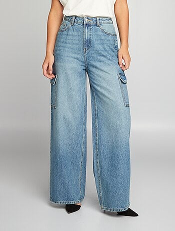Jeans wide leg a vita alta