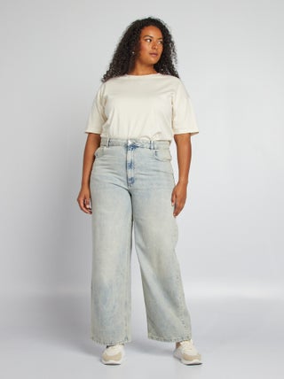 Jeans wide leg a vita alta