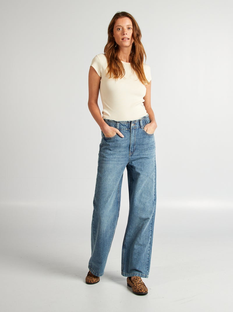 Jeans wide leg a vita alta BLU - Kiabi