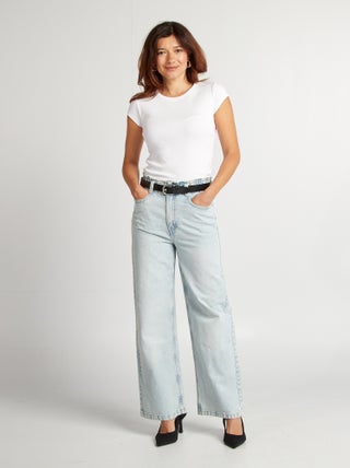 Jeans wide leg a vita alta