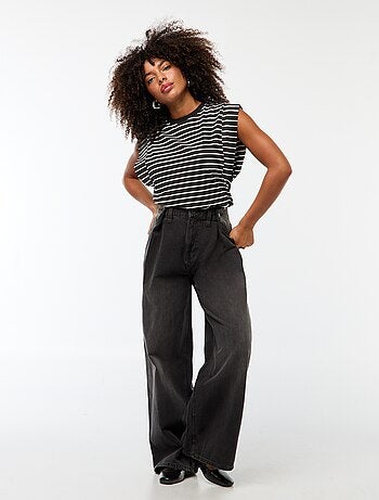 Jeans wide leg a vita alta