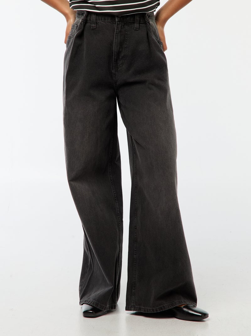 Jeans wide leg a vita alta Grigio - Kiabi